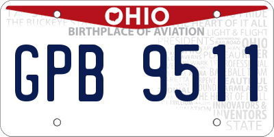 OH license plate GPB9511