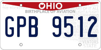 OH license plate GPB9512