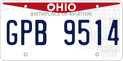 OH license plate GPB9514