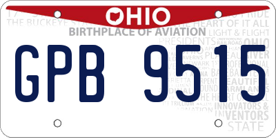 OH license plate GPB9515