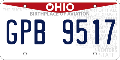OH license plate GPB9517
