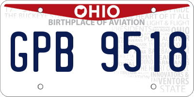 OH license plate GPB9518