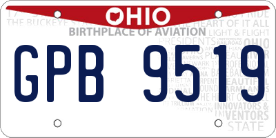 OH license plate GPB9519