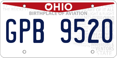 OH license plate GPB9520