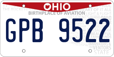 OH license plate GPB9522