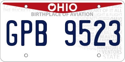 OH license plate GPB9523
