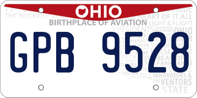 OH license plate GPB9528