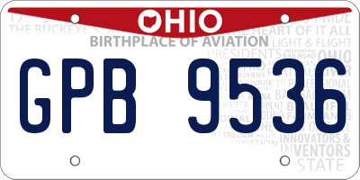 OH license plate GPB9536