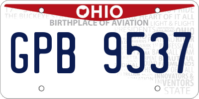 OH license plate GPB9537