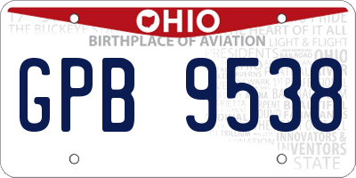 OH license plate GPB9538