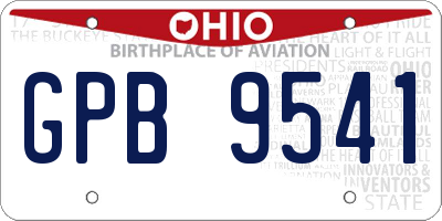 OH license plate GPB9541