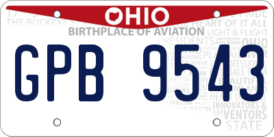 OH license plate GPB9543