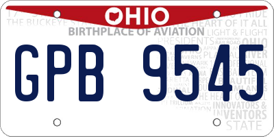 OH license plate GPB9545