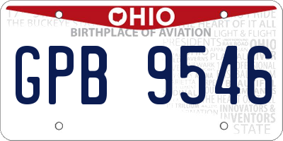 OH license plate GPB9546