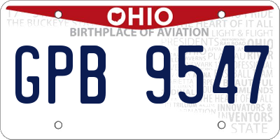 OH license plate GPB9547