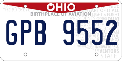 OH license plate GPB9552
