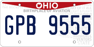 OH license plate GPB9555