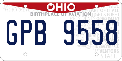 OH license plate GPB9558