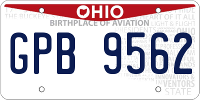 OH license plate GPB9562