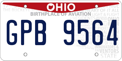 OH license plate GPB9564