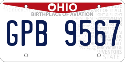 OH license plate GPB9567