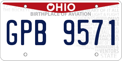 OH license plate GPB9571