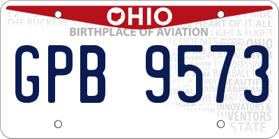 OH license plate GPB9573