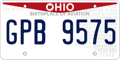 OH license plate GPB9575