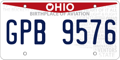 OH license plate GPB9576
