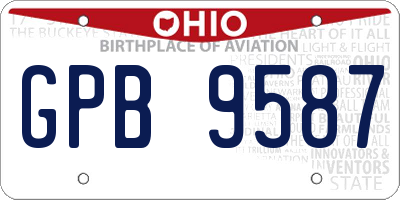 OH license plate GPB9587