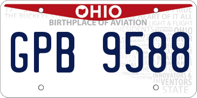 OH license plate GPB9588