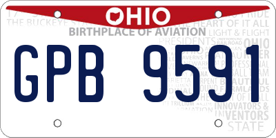 OH license plate GPB9591