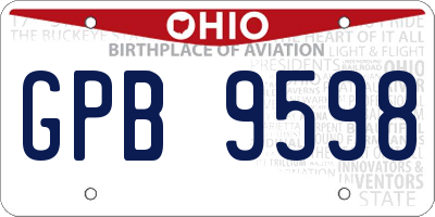 OH license plate GPB9598