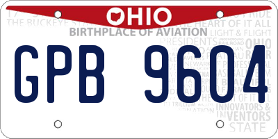 OH license plate GPB9604