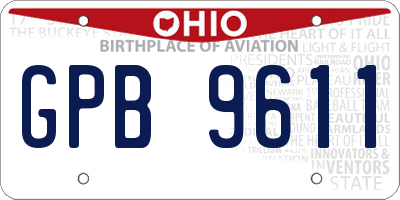 OH license plate GPB9611