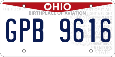 OH license plate GPB9616