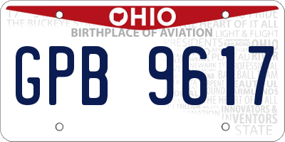 OH license plate GPB9617