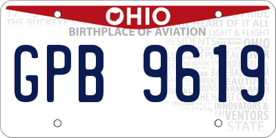 OH license plate GPB9619