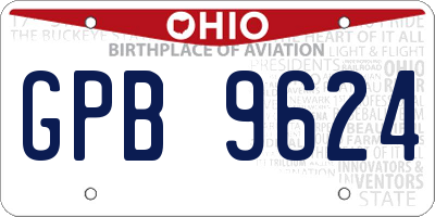OH license plate GPB9624