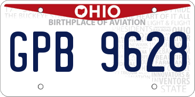 OH license plate GPB9628