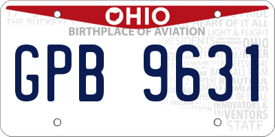 OH license plate GPB9631