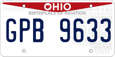 OH license plate GPB9633