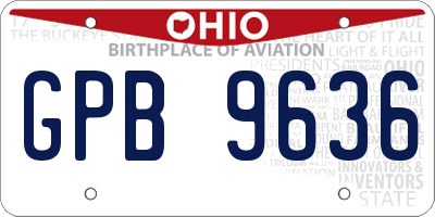 OH license plate GPB9636
