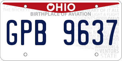 OH license plate GPB9637
