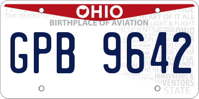 OH license plate GPB9642