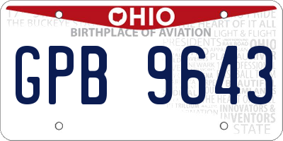 OH license plate GPB9643