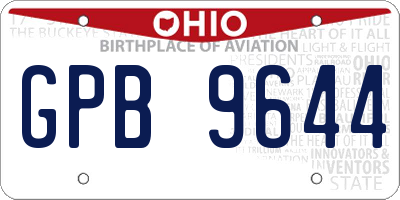 OH license plate GPB9644