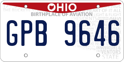 OH license plate GPB9646