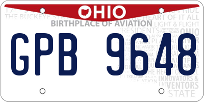 OH license plate GPB9648
