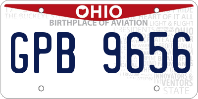 OH license plate GPB9656